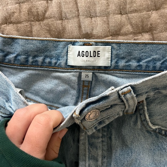 Agolde High Rise Denim Shorts - Picture 3 of 3